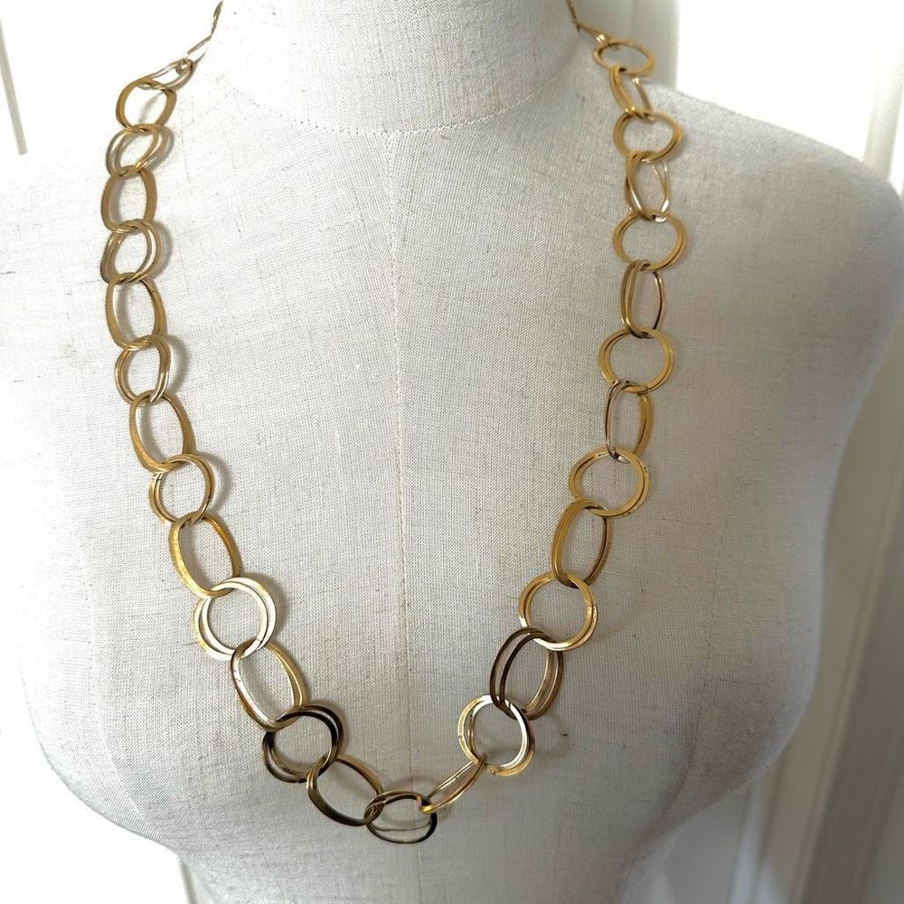 Premier Designs gold tone long link  necklace
